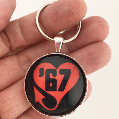 Vintage 67' Plymouth Heart Devil Trail Emblem Badge Ornament Logo 1.2" Diameter Keychain