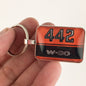 Vintage Oldsmobile 442 W-30 Orange Fender Emblem 1" x 1.25" Diameter Keychain