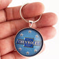 Vintage Chevrolet Bowtie Logo Sign 1.2" Diameter Keychain