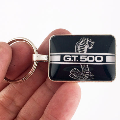 Ford Mustang Black GT 500 Rocker Emblem Decal 1 x 1.25 Keychain