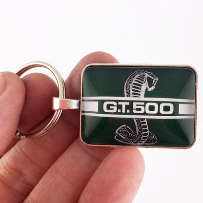 Ford Mustang Green GT 500 Rocker Emblem Decal 1 x 1.25 Keychain