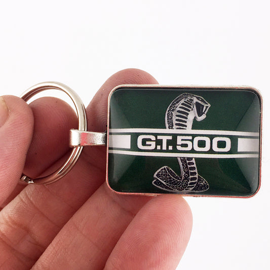 Ford Mustang Green GT 500 Rocker Emblem Decal 1 x 1.25 Keychain
