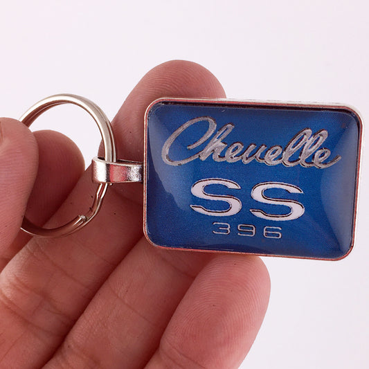Vintage Chevelle SS 396 Chrome Badge Emblem 1.2" Diameter Keychain