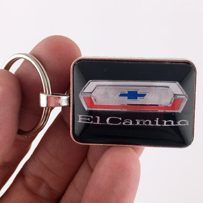 Vintage Chevrolet El Camino Tailgate Emblem Badge Logo 1" x 1.25" Keychain