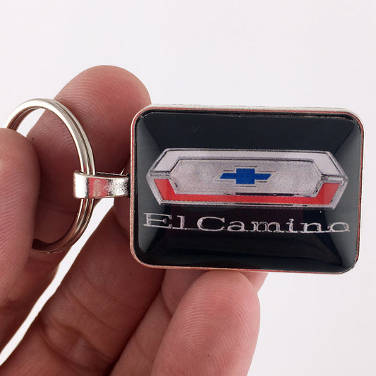 Vintage Chevrolet El Camino Tailgate Emblem Badge Logo 1" x 1.25" Keychain