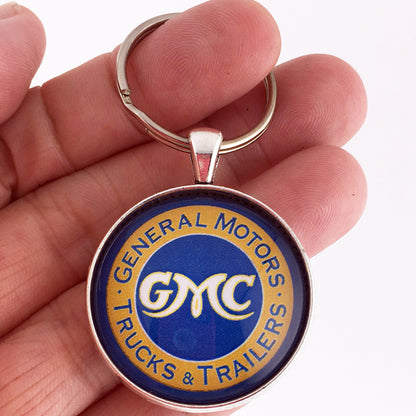 Vintage GMC General Motors Trucks and Trailers Sign 1.2" Keychain