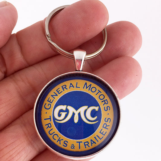 Vintage GMC General Motors Trucks and Trailers Sign 1.2" Keychain