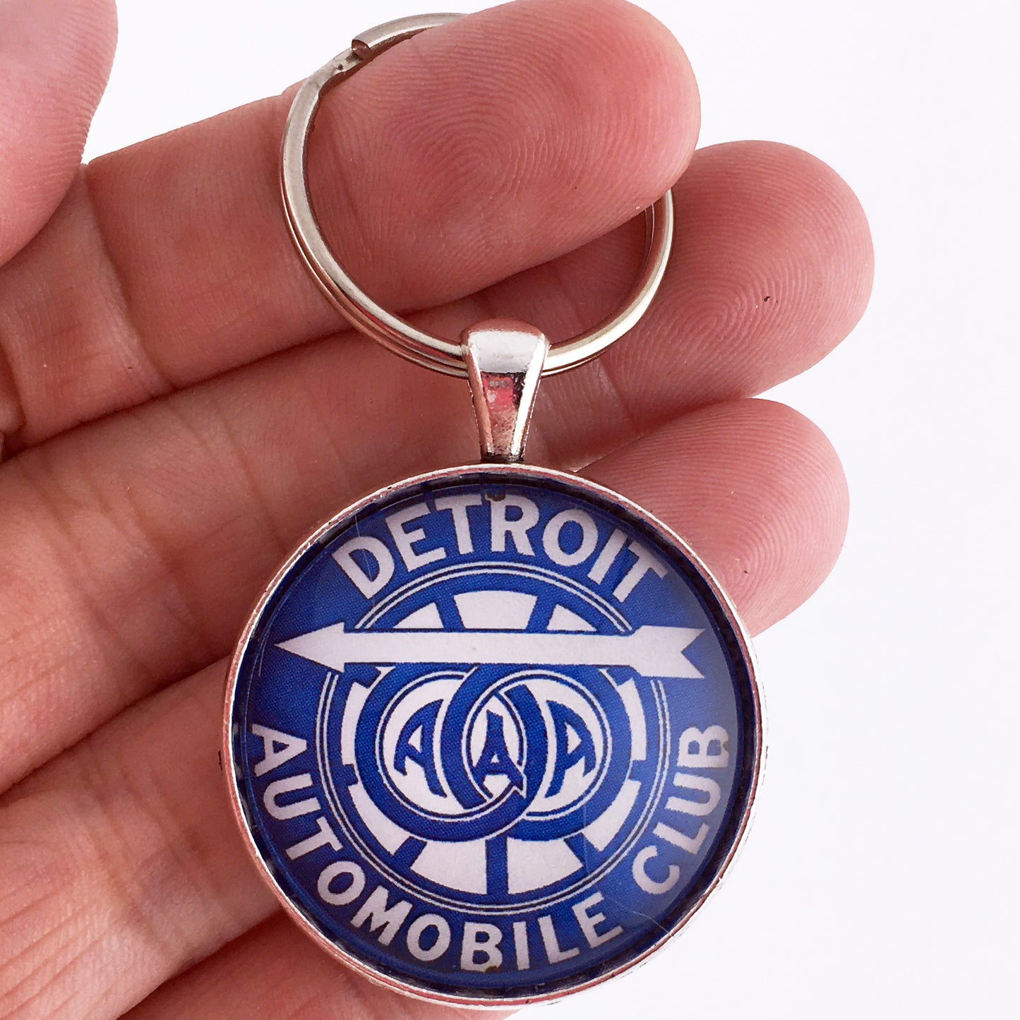 Vintage Detroit Automobile Club AAA Sign 1.2" Diameter Keychain