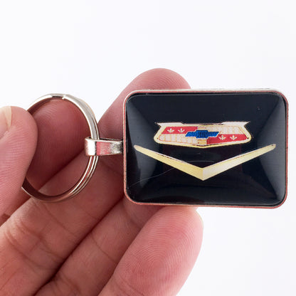 Vintage Chevrolet Black Gold Bel Air Emblem 1" x 1.25" Keychain