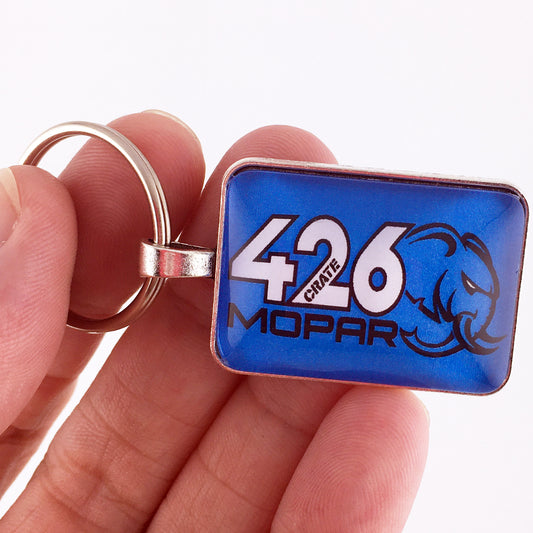 426 Hemi Hellephant Mopar Air Cleaner Decal 1" x 1.25" Diameter Keychain