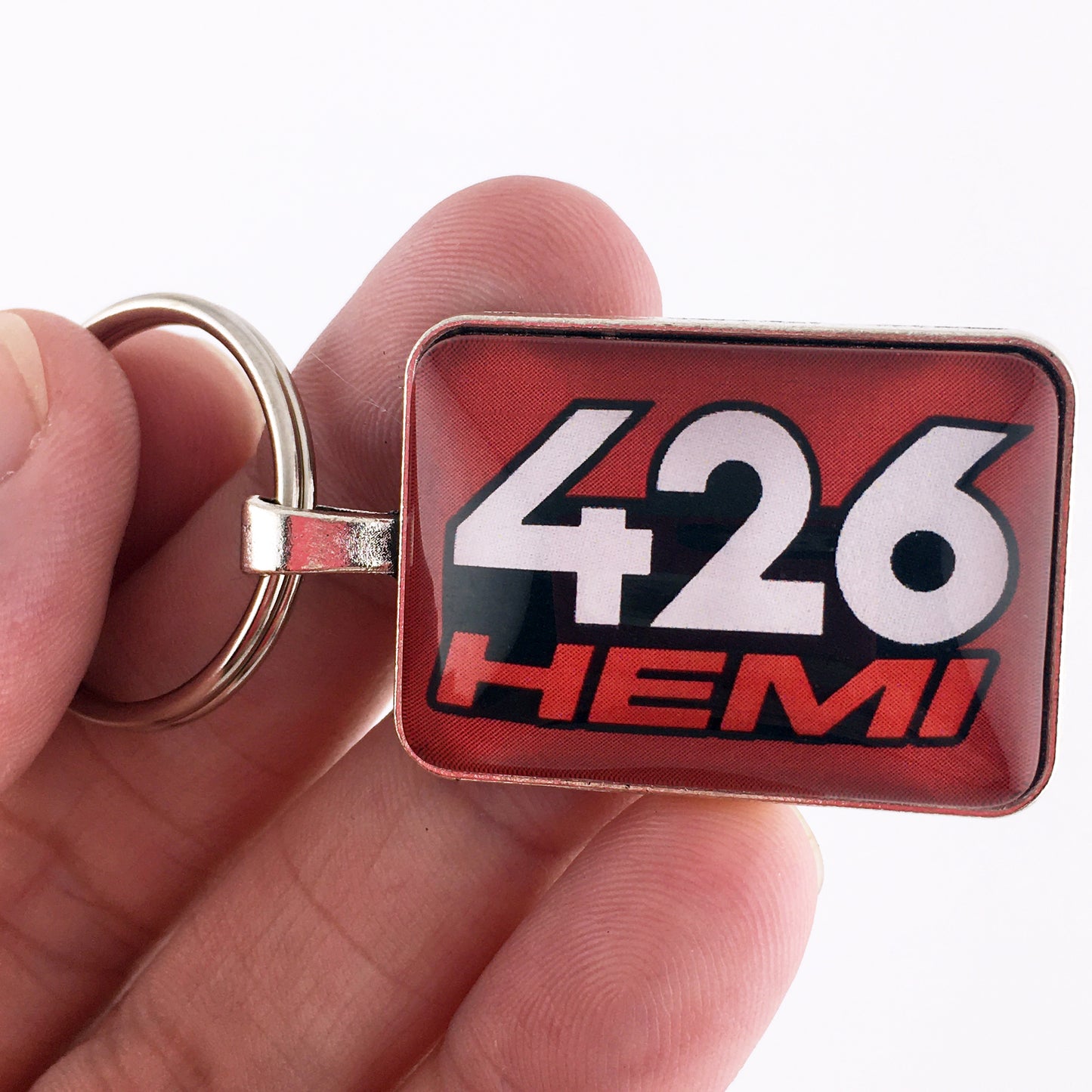 Vintage 426 HEMI Emblem Badge Logo 1" x 1.25" Diameter Keychain