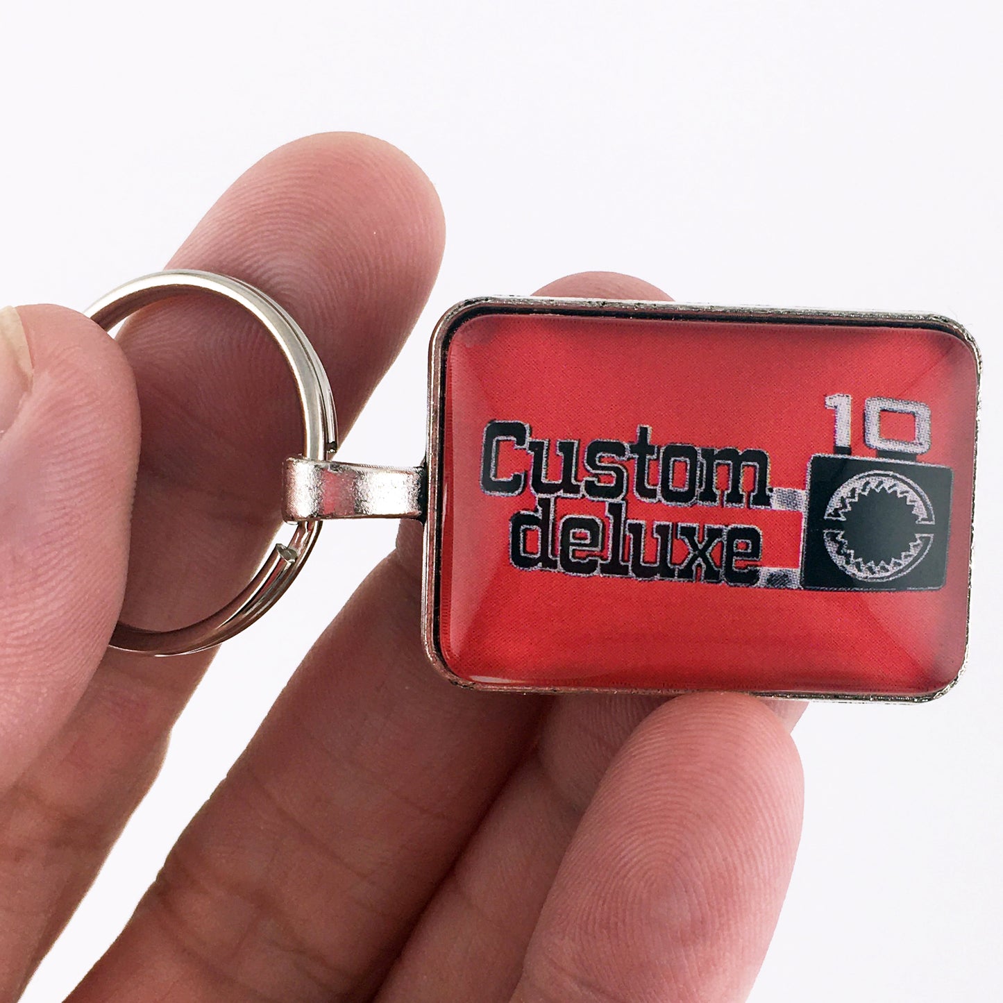 Vintage Chevrolet Custom Deluxe 10 Badge Emblem 1 x 1.25 Keychain