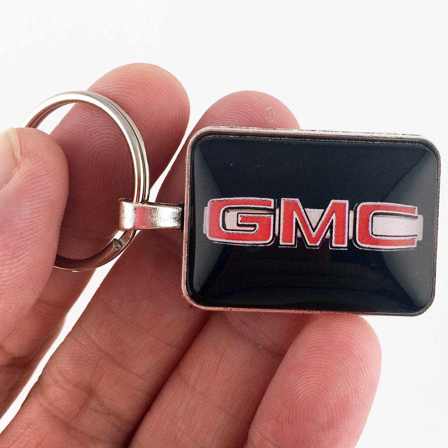 Vintage GMC Chrome Grille Fender Emblem  1" x 1.25" Keychain