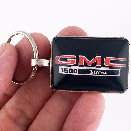 Vintage GMC 1500 Sierra Chrome Fender Emblem  1" x 1.25" Keychain