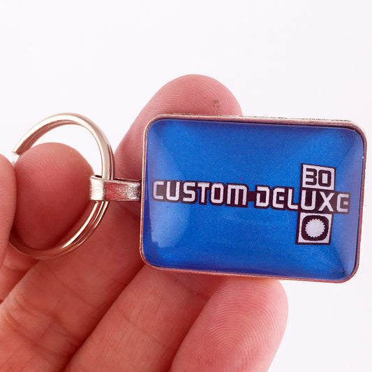 Vintage Chevrolet Custom Deluxe 30 Badge Emblem 1 x 1.25 Keychain