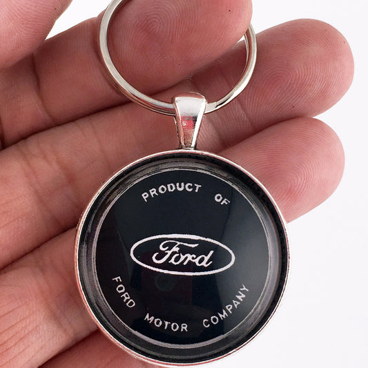 Vintage Ford Horn Button Emblem Badge Logo 1.2" Diameter Keychain