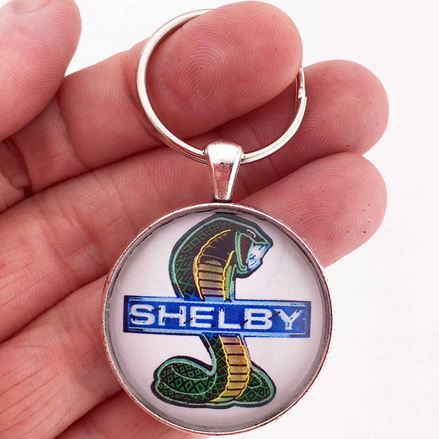 Ford Shelby Cobra Neon Emblem Sign 1.2" Keychain