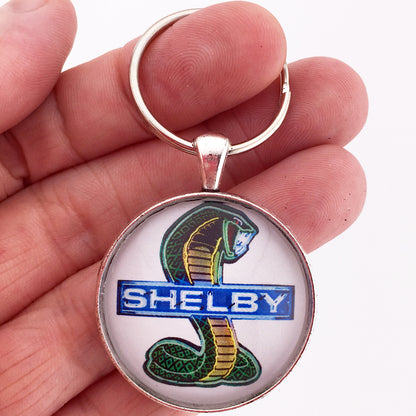 Ford Shelby Cobra Neon Emblem Sign 1.2" Keychain