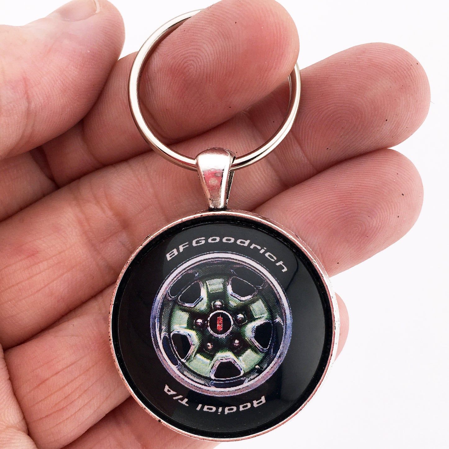 Vintage Oldsmobile Cutlass Supreme Rallye Wheel Light Green 1.2" Diameter Keychain