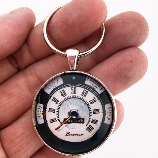 Ford Bronco Truck 100 MPH Speedometer Gauge 1.2" Diameter Keychain