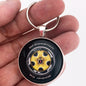 Vintage Oldsmobile Cutlass Supreme Rallye Wheel Yellow 1.2" Diameter Keychain