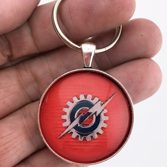 Vintage Ford Lightning Bolt Emblem Badge Logo 1.2" Diameter Keychain