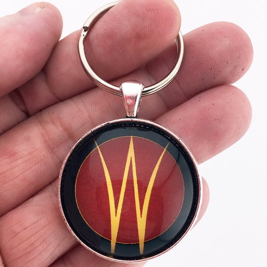 Vintage Willys Jeep Gold and Burgundy Emblem Logo Badge 1945-1953  1.2" Keychain
