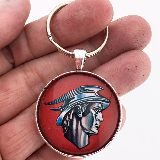 Vintage Mercury Merc Man Emblem Badge Logo 1.2" Diameter Keychain