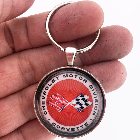 Vintage C3 Chevrolet Corvette Motor Division  1968-1982 Emblem  1.2" Keychain