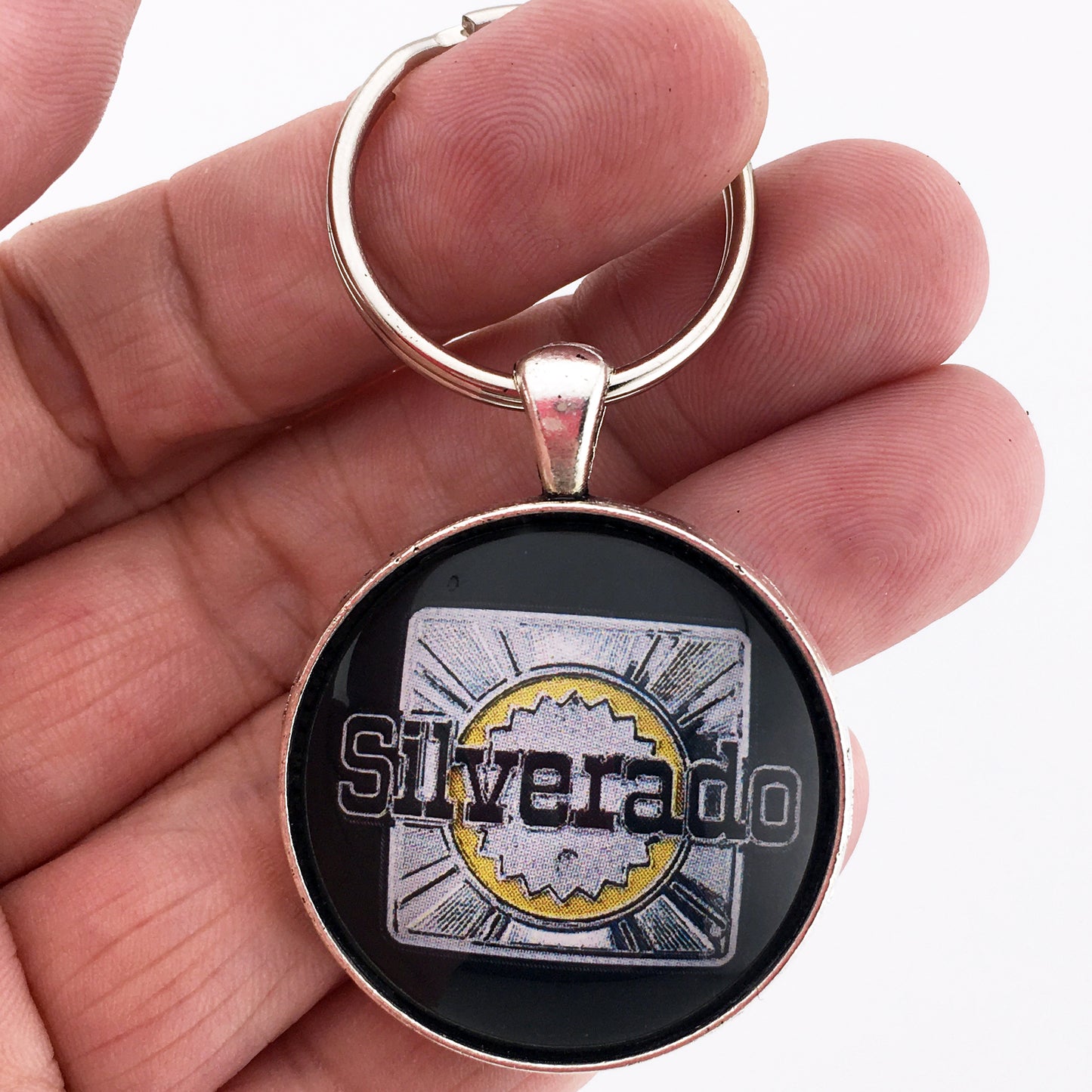 Vintage Chevrolet Silverado Fender Emblem Badge 1.2" Keychain
