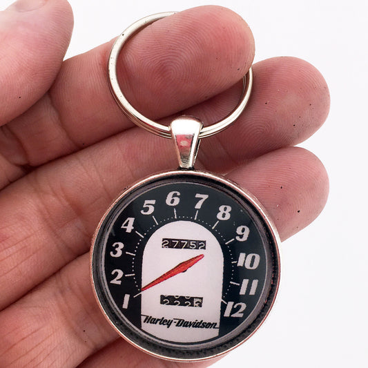 Vintage Harley Davidson 1962-1967 Tombstone 120 MPH Speedometer 1.2" Keychain