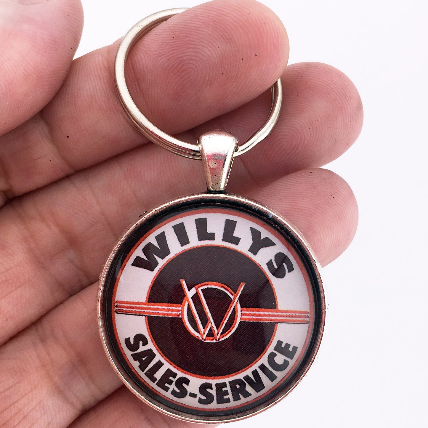 Vintage Willys Jeep Sales and Service Sign 1953-1963  1.2" Keychain