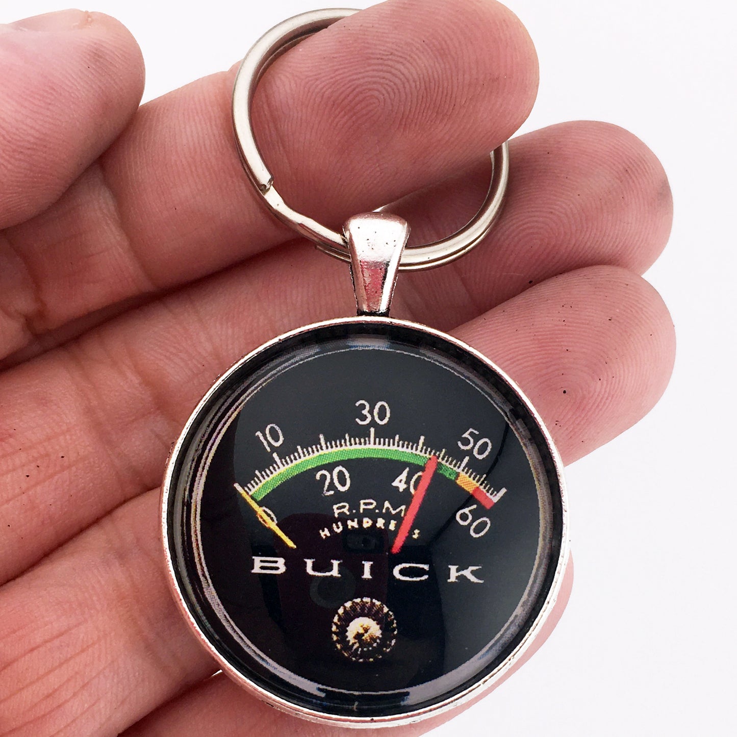 Vintage Buick RPM Gauge Tachometer 1.2" Keychain