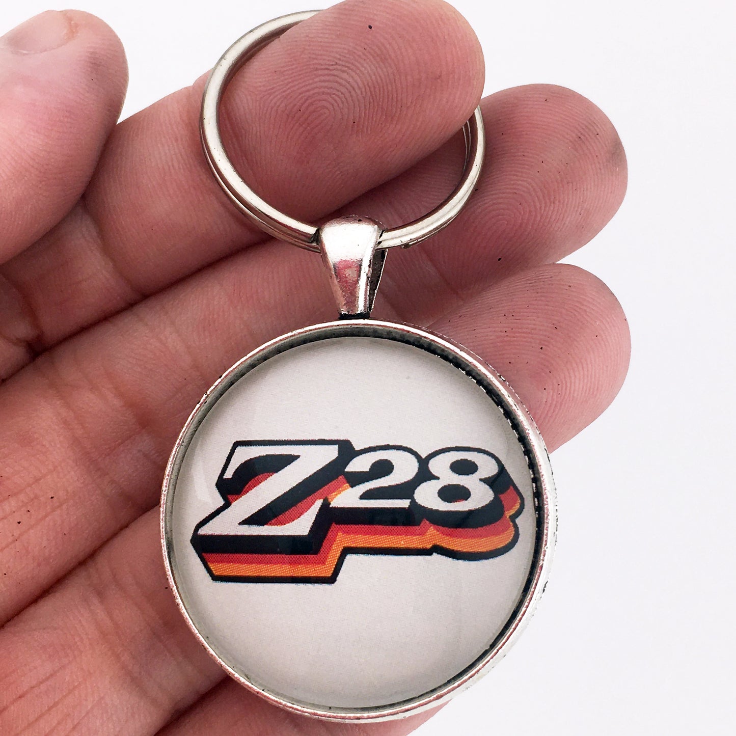 1970's Chevrolet Camaro Z28 Red Decal Grille Emblem Badge 1.2" Keychain
