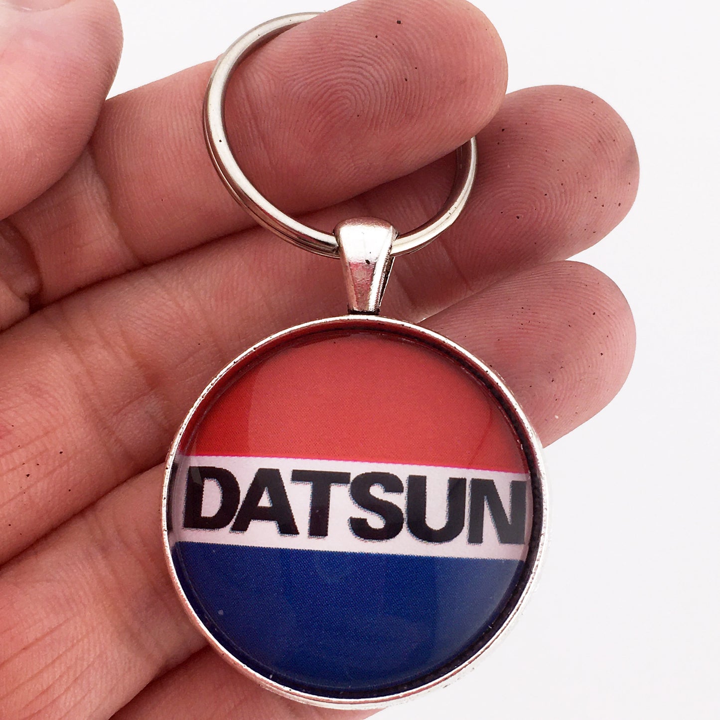 Vintage Datsun Logo Emblem Badge 1.2"Diameter Keychain