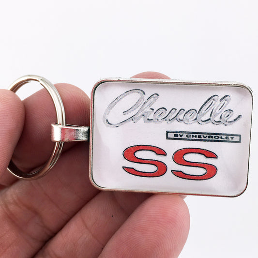 Vintage Chevelle SS By Chevrolet Chrome Badge Emblem 1.2" Diameter Keychain