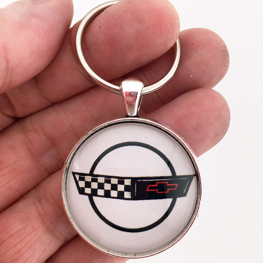 Vintage 1991-1996 Chevrolet Corvette C4 Emblem  1.2" Keychain