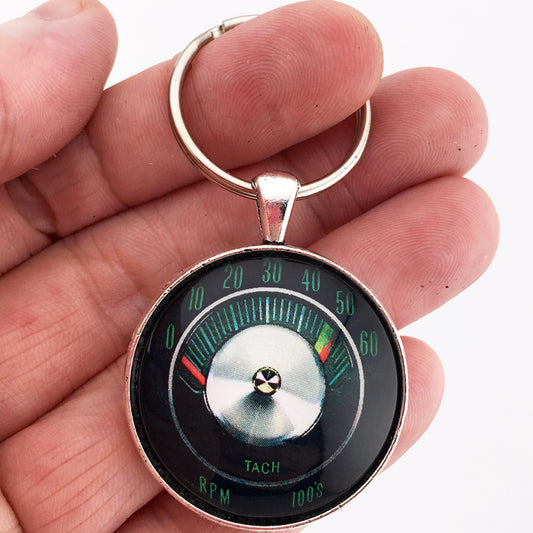 Vintage Chevy Chevelle RPM Gauge Tach 1.2" Diameter Keychain