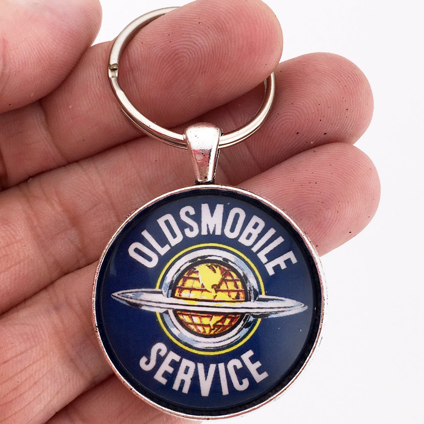 Vintage Oldsmobile Service Sign 1.2" Diameter Keychain