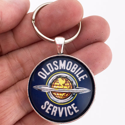 Vintage Oldsmobile Service Sign 1.2" Diameter Keychain