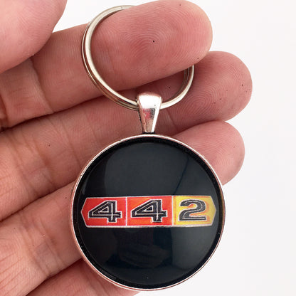 Vintage Oldsmobile 442 Cutlass Supreme Emblem 1.2" Diameter Keychain