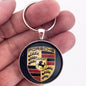 Vintage Porsche Horn Wheel Cap Emblem Badge Logo Ornament 1.2" Diameter Keychain