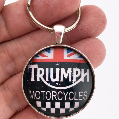 Vintage Triumph Motorcycles Sign 1.2" Diameter Keychain