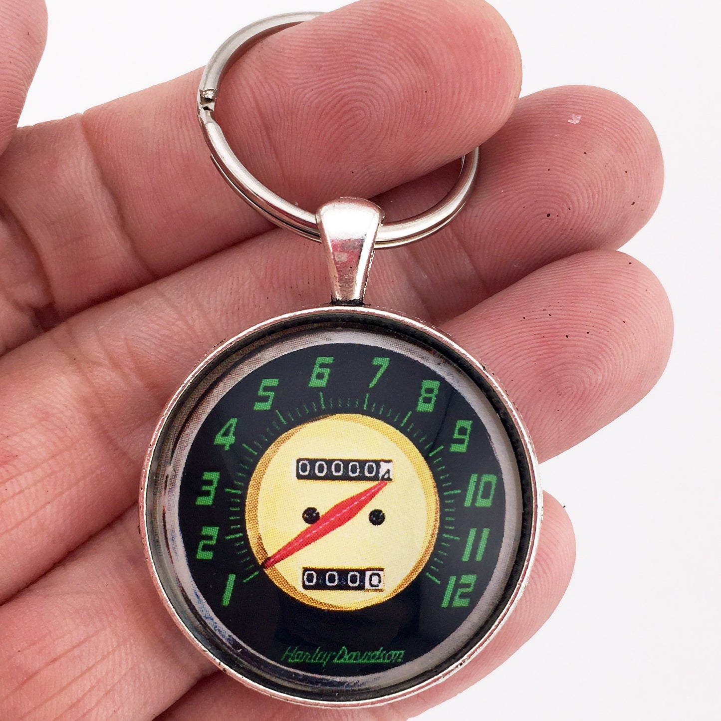 Vintage Harley Davidson 1953-1961 Harley Panhead 120 MPH Speedometer 1.2" Keychain