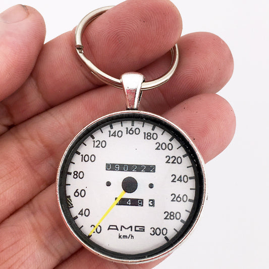 Mercedes Benz AMG 300 KPH Speedometer 1.2" Diameter Keychain
