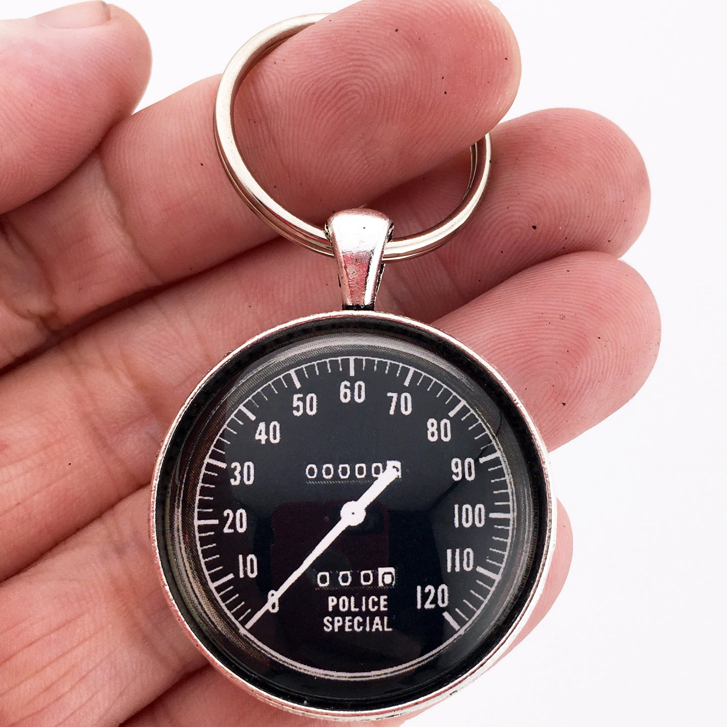 Vintage Harley Davidson Police Special 120 MPH Speedometer 1.2" Keychain