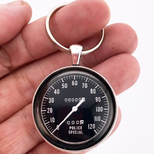 Vintage Harley Davidson Police Special 120 MPH Speedometer 1.2" Keychain