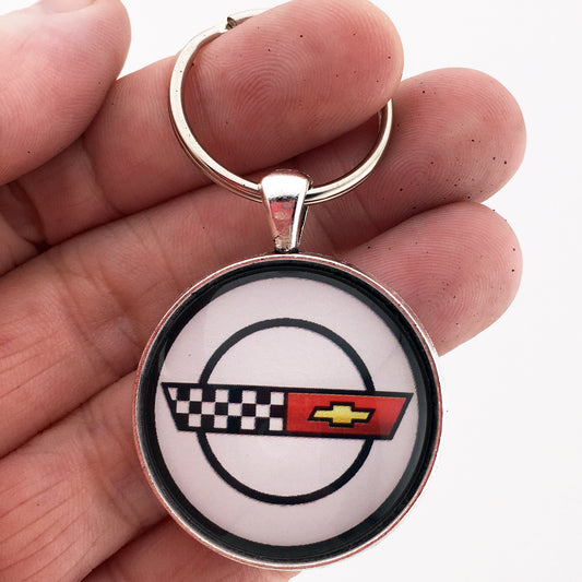 Vintage 1984-1996 Chevrolet Corvette C4 Emblem  1.2" Keychain