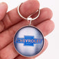 Vintage Chevrolet Chrome Bowtie Sign 1.2" Diameter Keychain