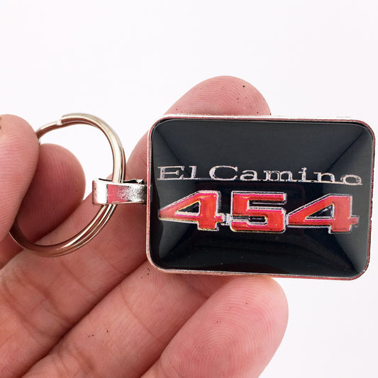 Vintage Chevrolet El Camino 454 Emblem Badge Logo  1" x 1.25" Keychain